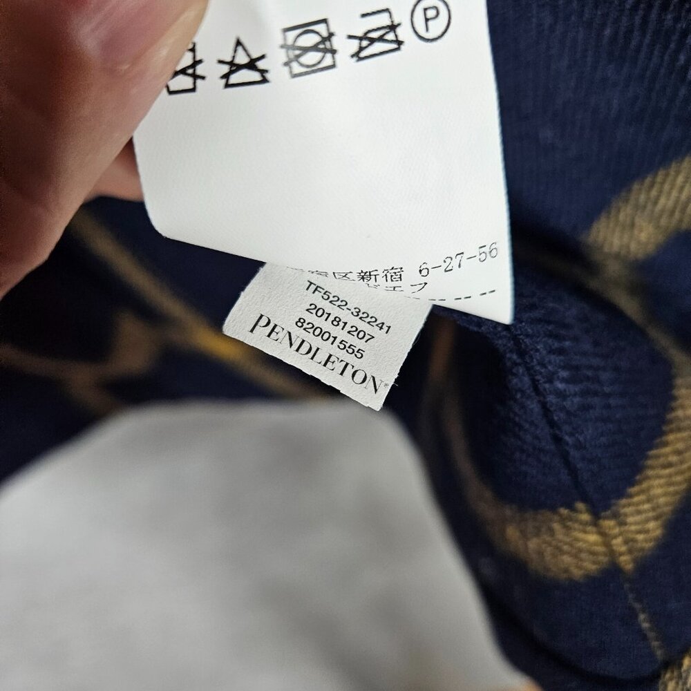 Pendleton Women's Navy Gold Windowpane Unlined light weigh Shirt Jacket Sz S - Picture 6 of 8
